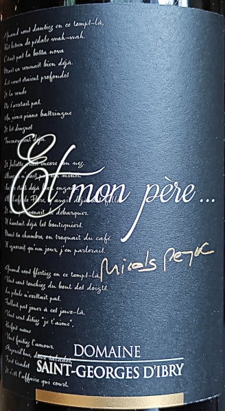 Domaine Saint-Georges d'Ibry Et mon père ... 2022, IGP Cotes de Thongue, Rotwein trocken 0,75l